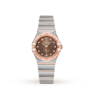 Replica Omega Constellation Women Quartz Brown Stainless Steel Watch O13120256063001